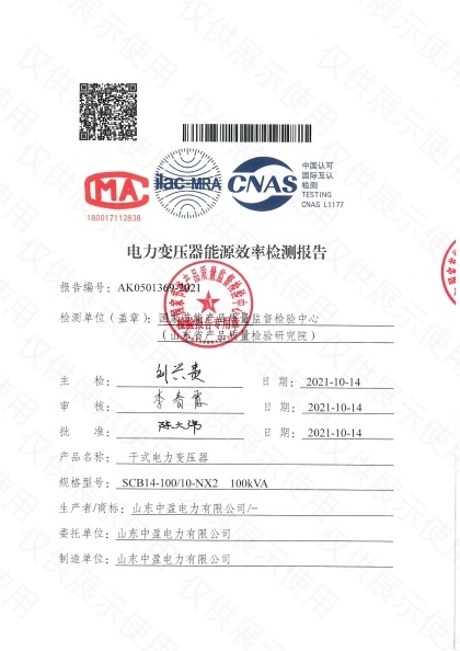 SCB14-100能效报告